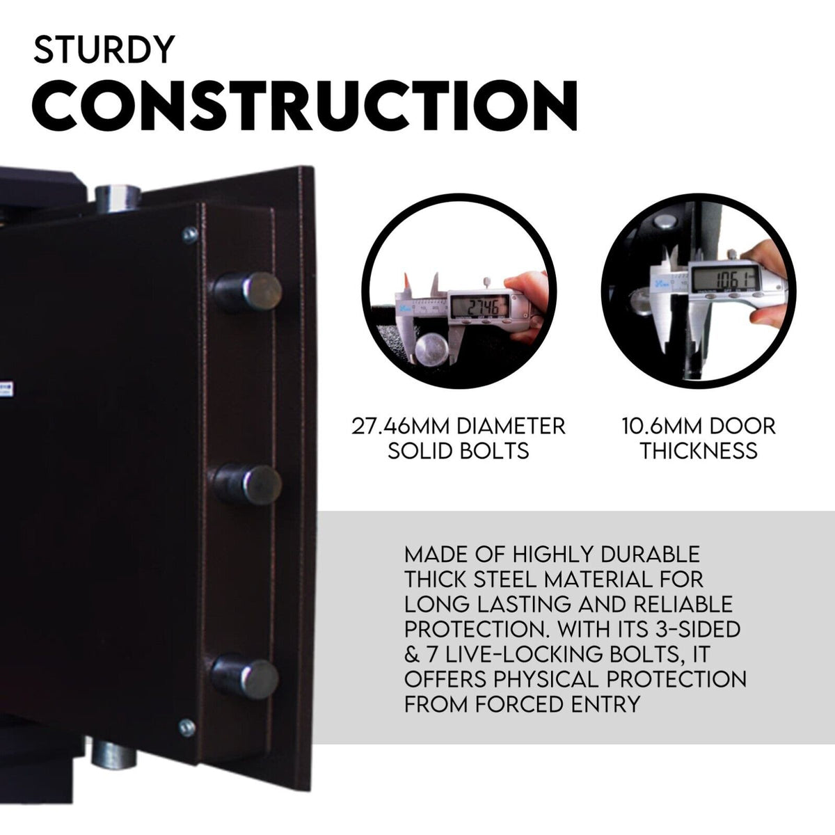 Digital Safe Safety Box | Security Code Lock Box | Fire Proof | Heavy Duty 80L