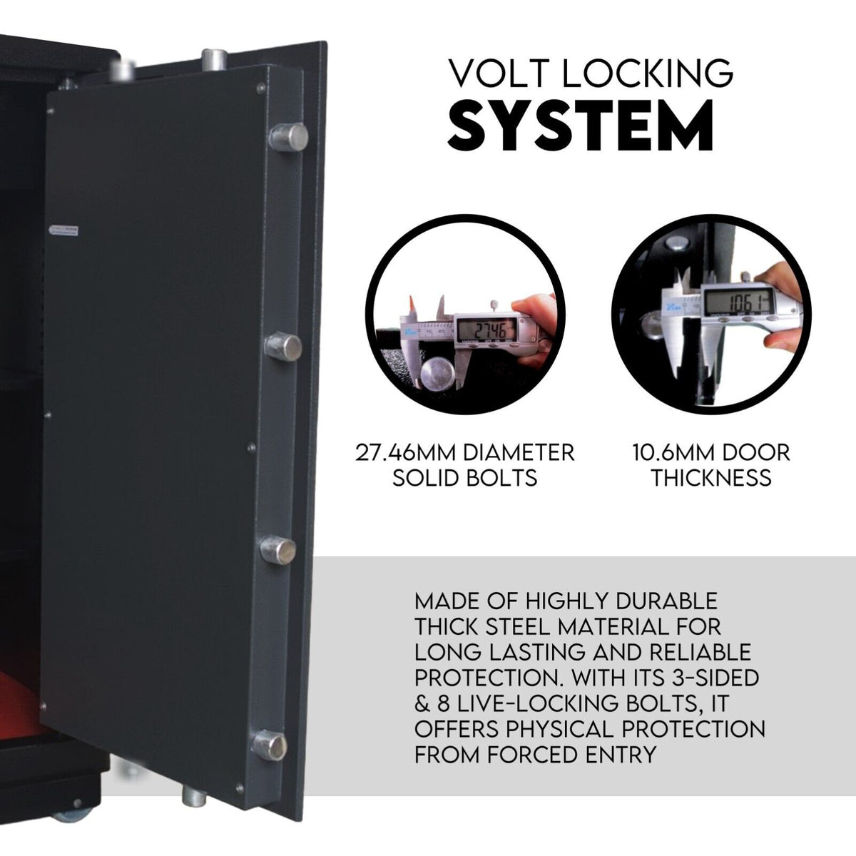 Electronic Digital Safe Box | Fire Proof Safe | Heavy Duty | Key Lock Security | 118L