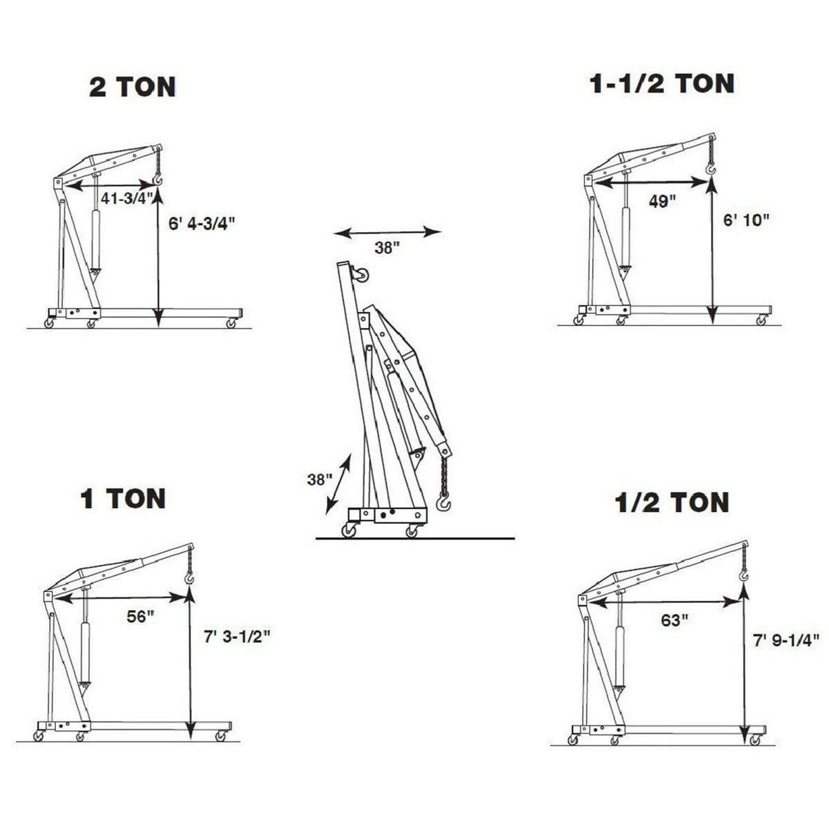 2 Ton Hydraulic Engine Crane Hoist Stand