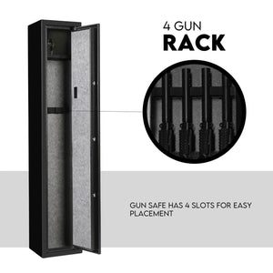 4 Rifle Gun Safe | Iron Heavy Duty | Firearm Security | Digital Lockbox | Premium