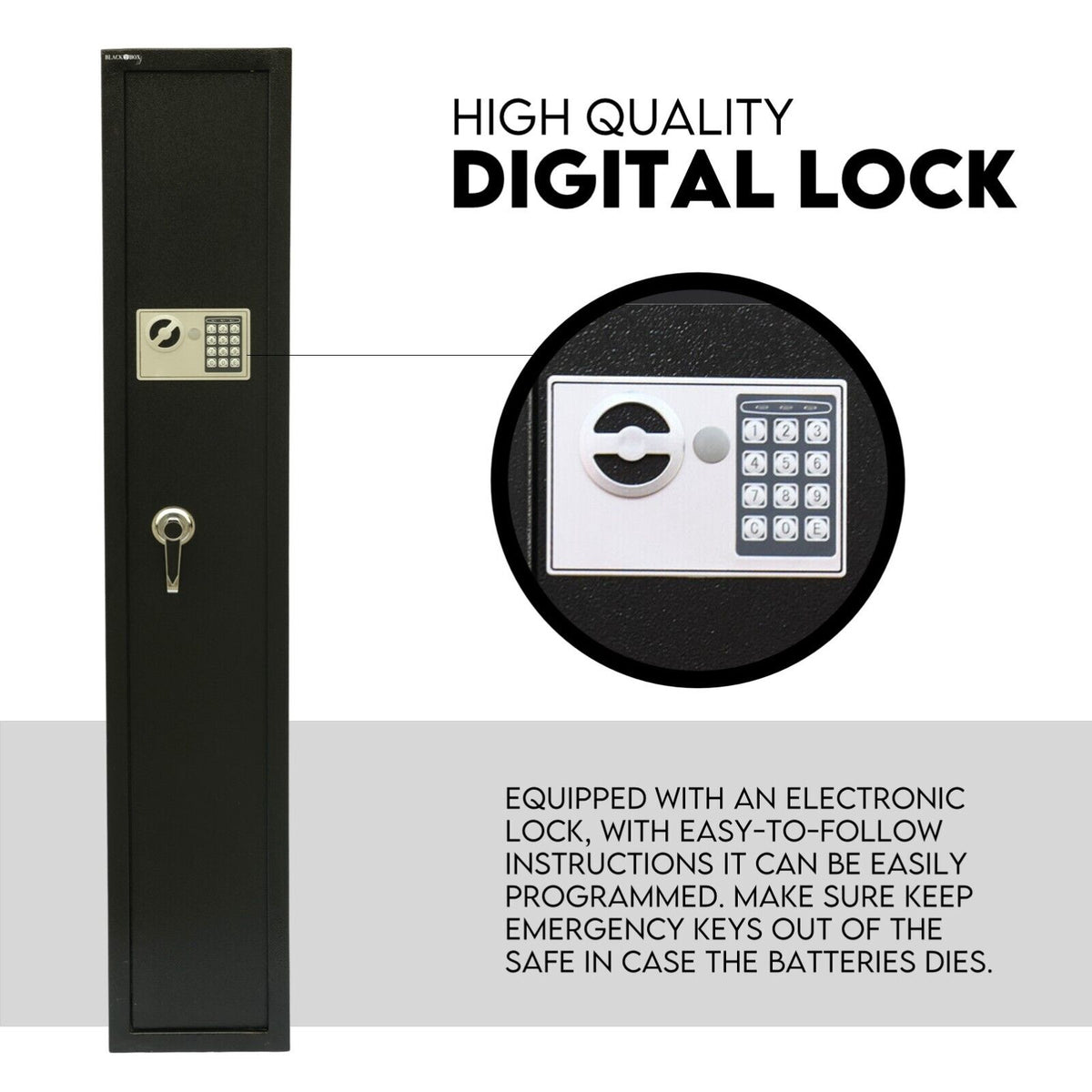 4 Rifle Gun Safe | Iron Heavy Duty | Firearm Security | Digital Lockbox | Premium