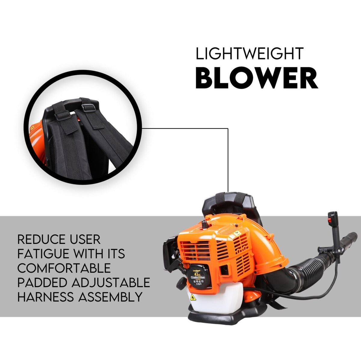 Petrol Backpack Leaf Blower - 2-Stroke, 42.7cc, 540km/H, Commercial Grade
