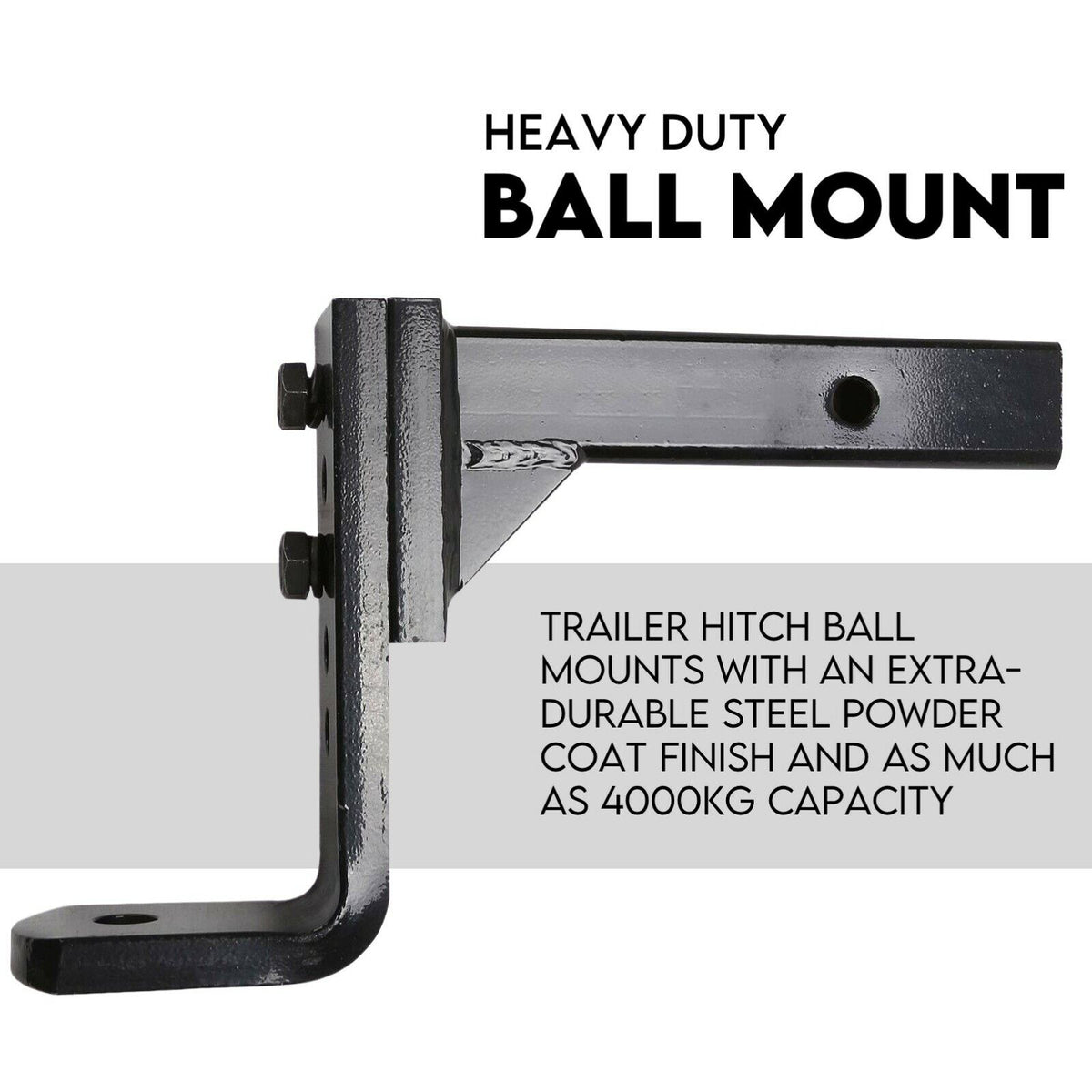 Adjustable Tow Bar Hitch | Black | Towball