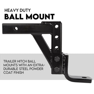 Adjustable Drop Towbar Tow Bar | Ball Mount Tongue Hitch, 3500KG