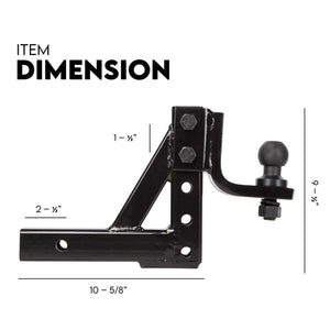 Adjustable Drop Towbar Tow Bar | Ball Mount Tongue Hitch, 3500KG