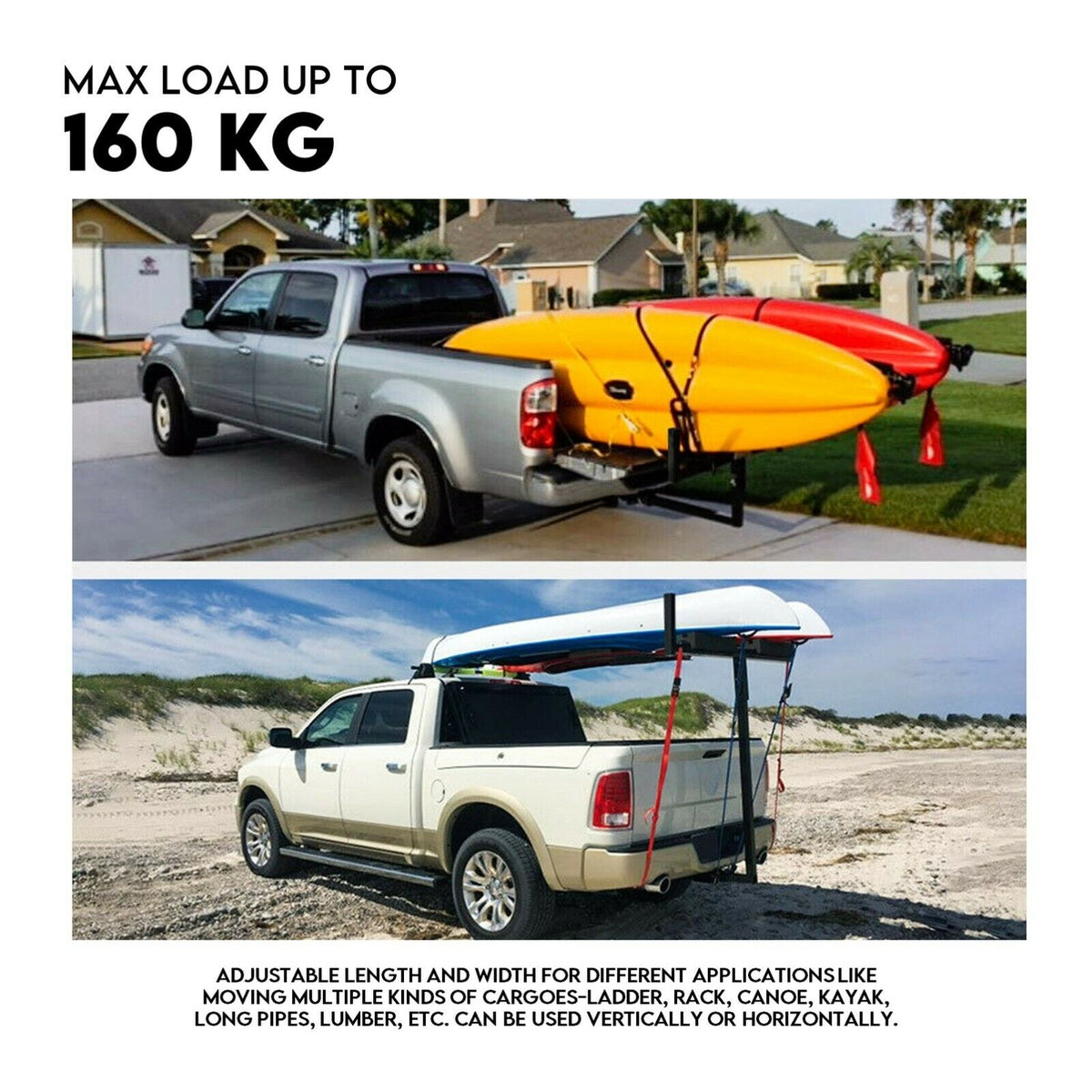 Tow Bar Hitch Mount Ladder Roof Rack Extension for Kayaks