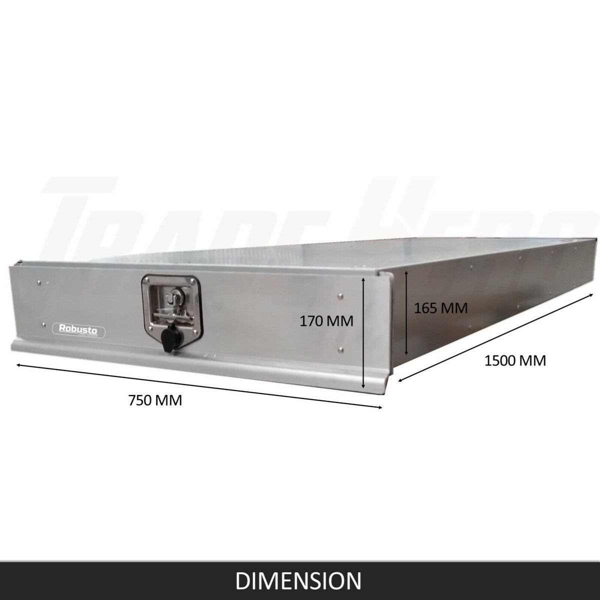 Under Tray Tool Box Trundle Drawer | Dual Extra Cab Toolbox | 1500mm | UTE Drawer