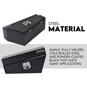 Black Steel 750mm Under Tray Tool Box Underbody Pair Set
