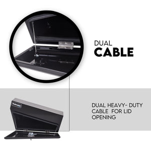 Black Steel 750mm Under Tray Tool Box Underbody Pair Set