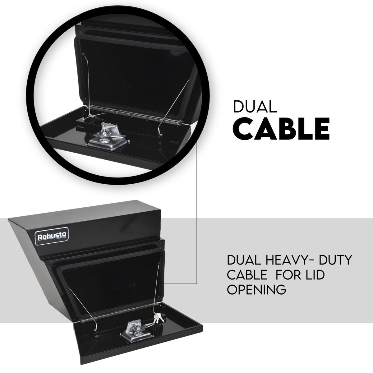 Under Tray Tool Box | Black Aluminium | 600mm | Pair Set