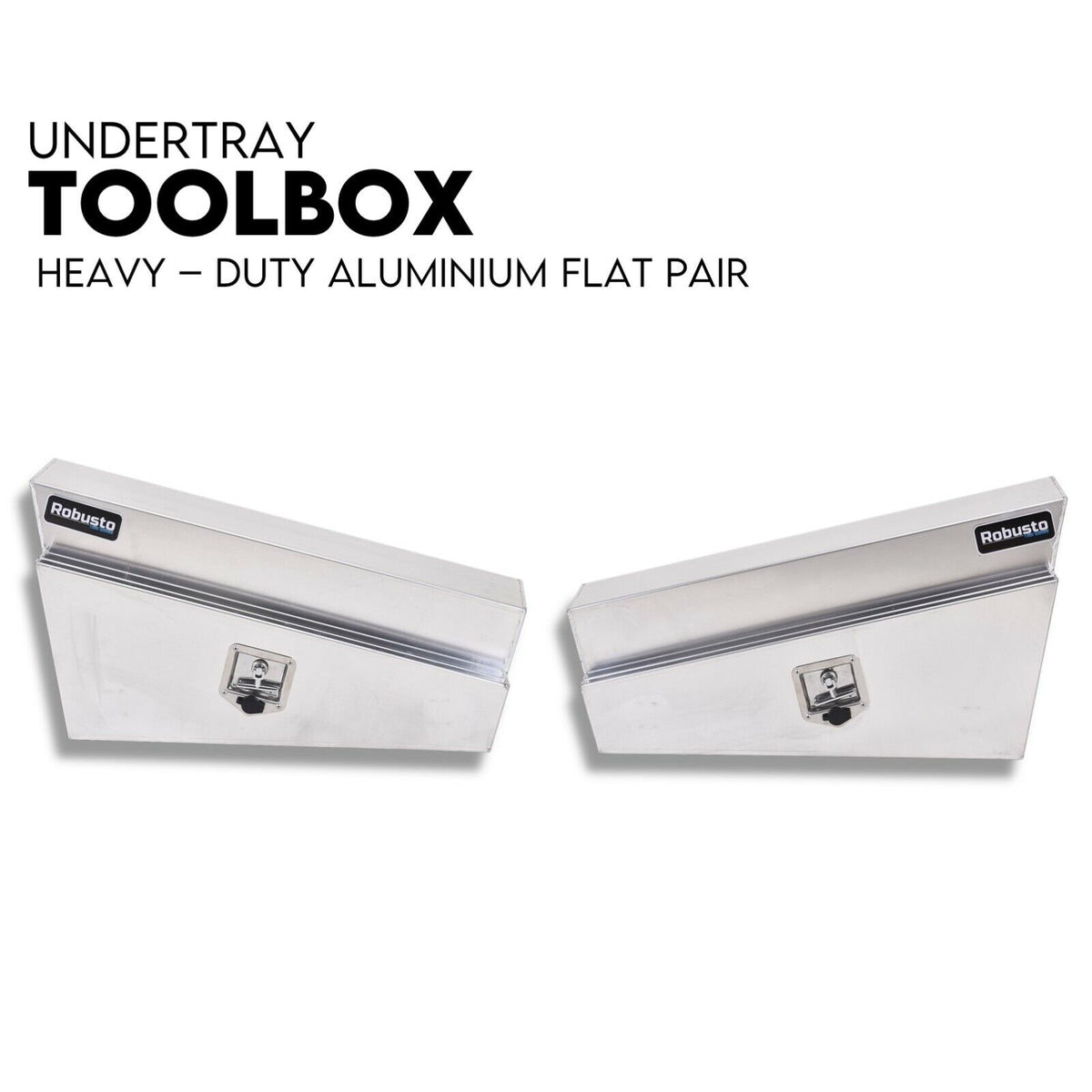 Black Steel 900mm Under Tray Tool Box Underbody Pair Set