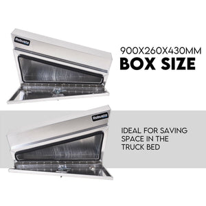 Black Steel 900mm Under Tray Tool Box Underbody Pair Set