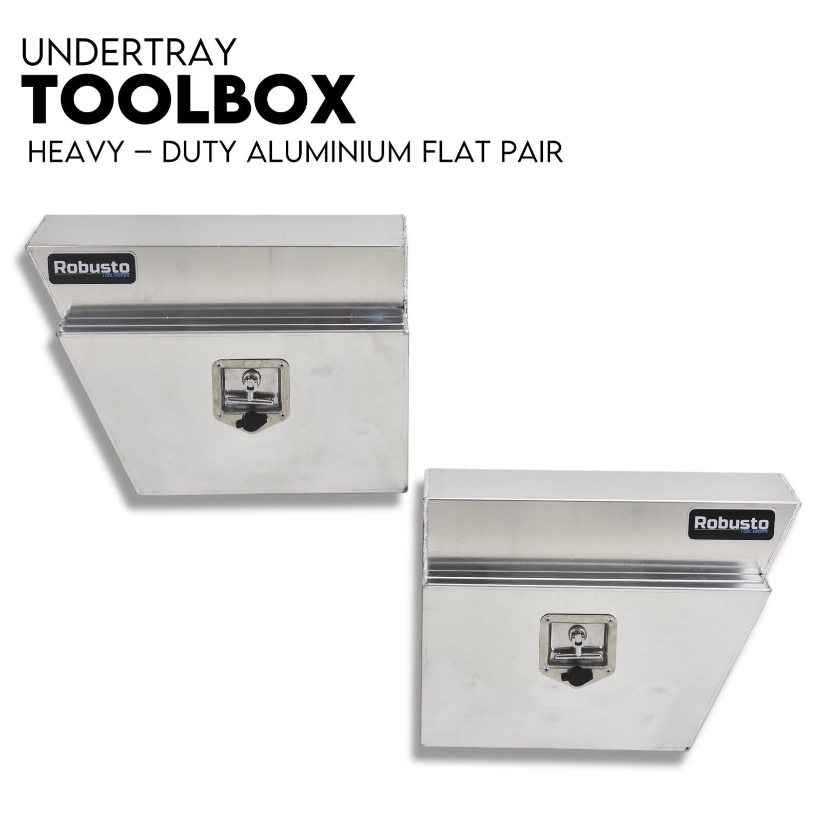 Under Tray Tool Box Underbody Pair Set | 600mm | Aluminium
