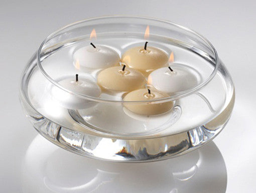 White Floating Candles | 10 Pack | 6 Hour | 5.8cm Diameter | Wedding Party Decor