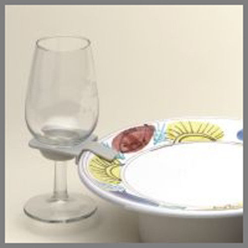 10 Pack White Wine Glass Plate Clip Holder - 75mm - Stand Up Buffet Party