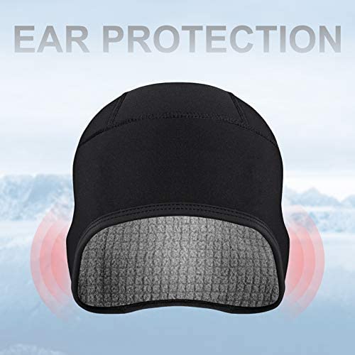 Helmet Fleece Inner Liner | Cycling Skull Cap | Winter Thermal | MTB Mountain Cycling Cap | for Men Women Headwear | for Running Skiing & Winter Sports | BLACK
