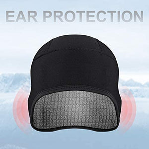 Helmet Fleece Inner Liner | Cycling Skull Cap | Winter Thermal | MTB Mountain Cycling Cap | for Men Women Headwear | for Running Skiing & Winter Sports | BLACK