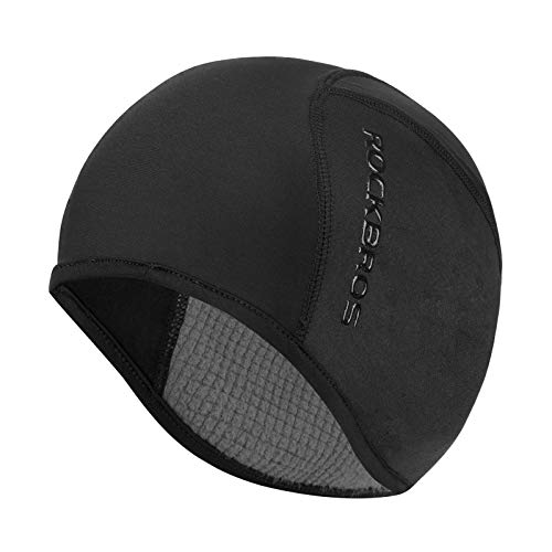 Helmet Fleece Inner Liner | Cycling Skull Cap | Winter Thermal | MTB Mountain Cycling Cap | for Men Women Headwear | for Running Skiing & Winter Sports | BLACK