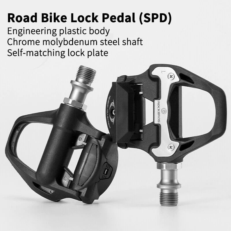 Self-Lock Clip-In Bike Pedals | LOOK KEO Cleat | MTB Road 700C Hybrid BMX - Rockbros Black