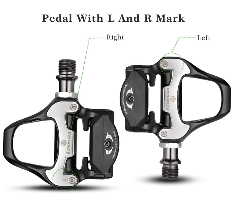 Self-Lock Clip-In Bike Pedals | LOOK KEO Cleat | MTB Road 700C Hybrid BMX - Rockbros Black