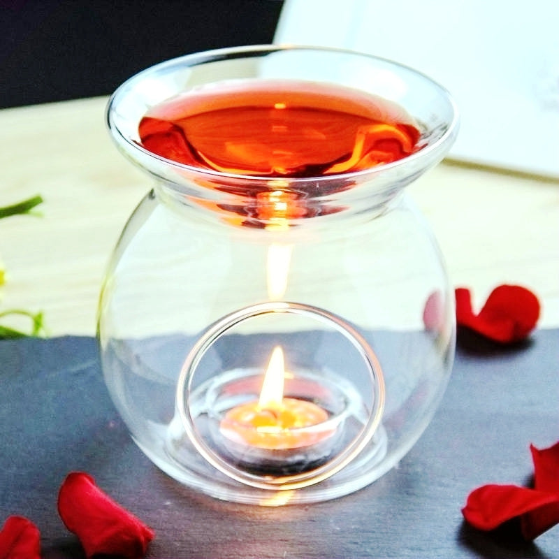 Tealight Candle Burner | Aromatherapy Glass Lamp (14cm High)