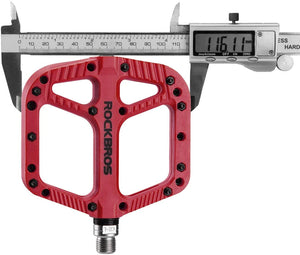Extra Large MTB Flat Pedal | Orange Nylon Composite | Lightweight (208g) | Stud Pin Grips | RED