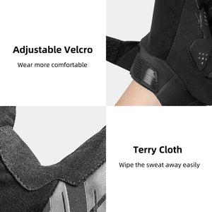 MTB Mountain Bike Gloves | Medium Size | Finger Pads for Touchscreen Devices | Road Cycling Camping Running | Outdoor Sport | Rockbros