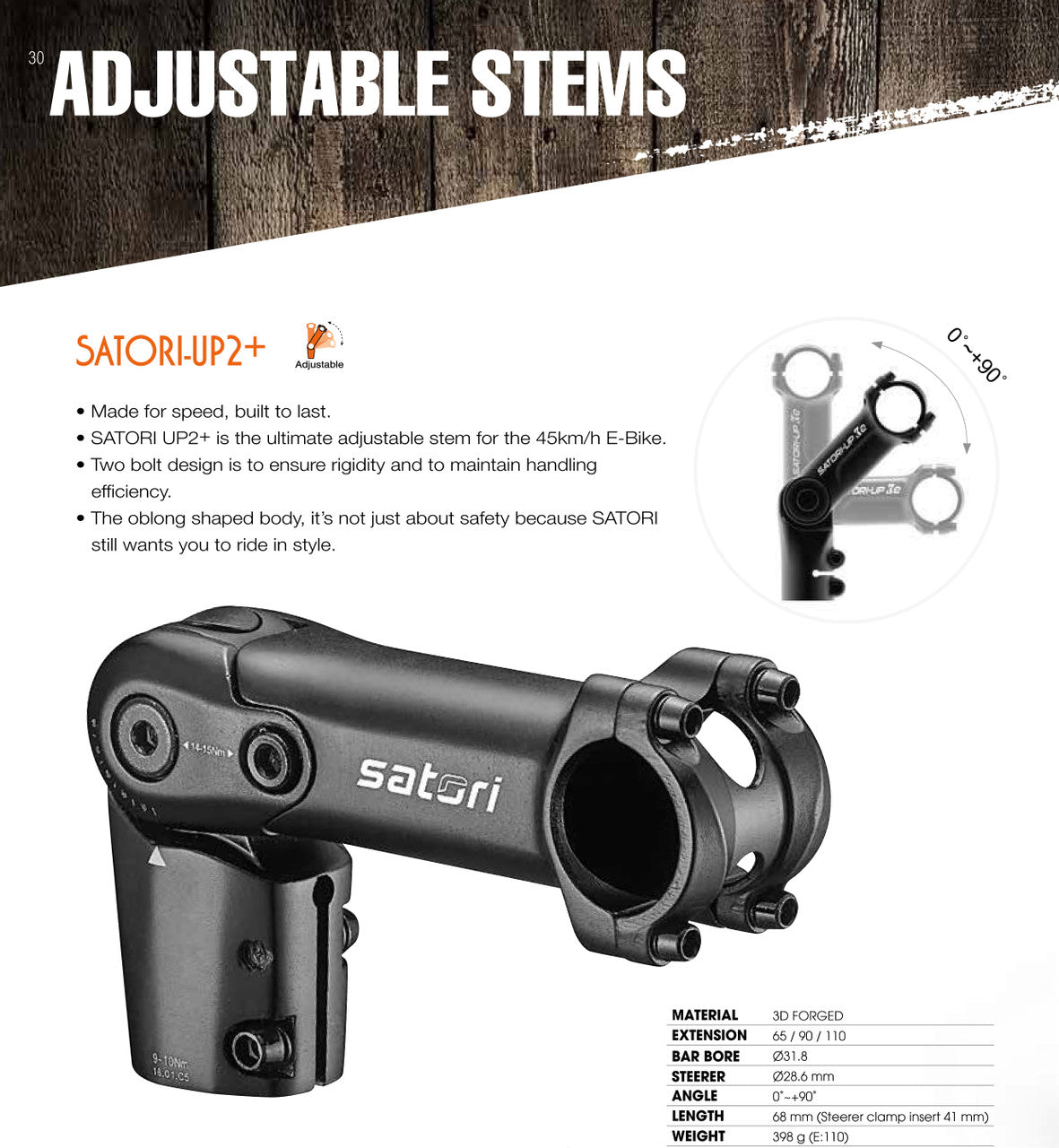 Satori UP2 Plus Ebike Height Adjustable Stem | Suitable for MTB Mountain Bikes | Cable Hide Feature