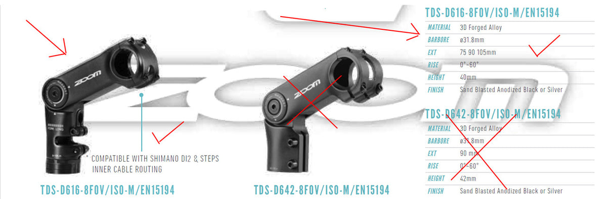 Height Adjustable Stem MTB Ebike Mountain Cable Integration Hide 31.8mm | ZOOM TDS-D616