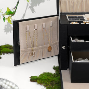 Large Lockable Jewellery Box with 2 Drawers and Mirror