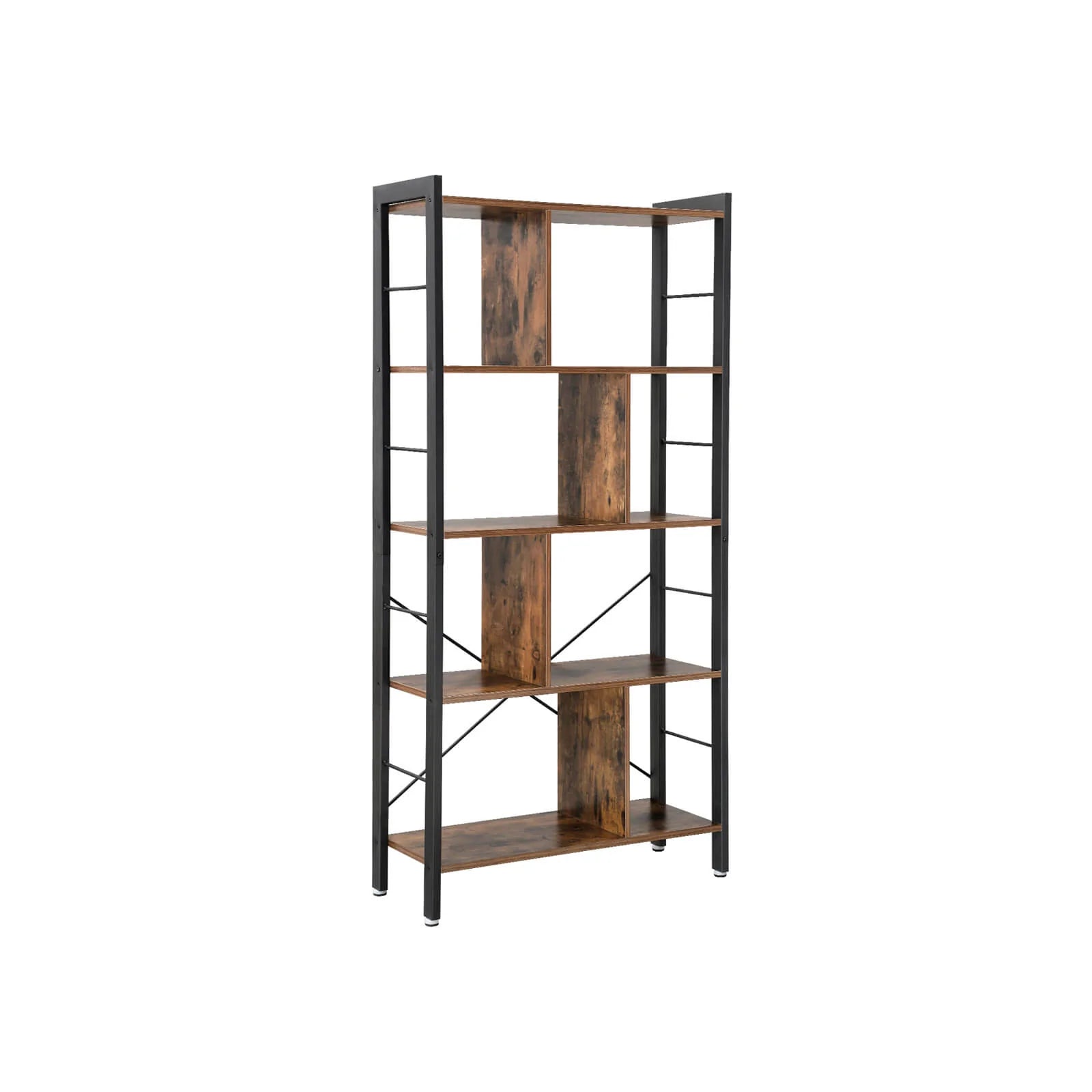 4-Tier Bookshelf with Compartments