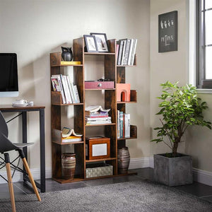 Tree-Shaped Bookcase with 13 Storage Shelves