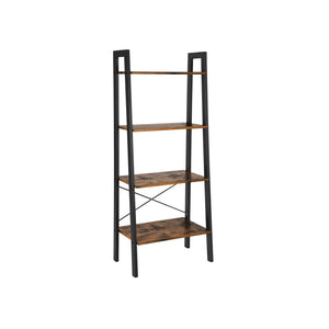 4-Tier Rustic Brown Ladder Shelf