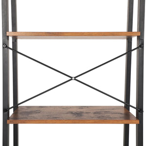 4-Tier Rustic Brown Ladder Shelf