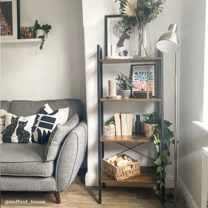 4-Tier Rustic Brown Ladder Shelf