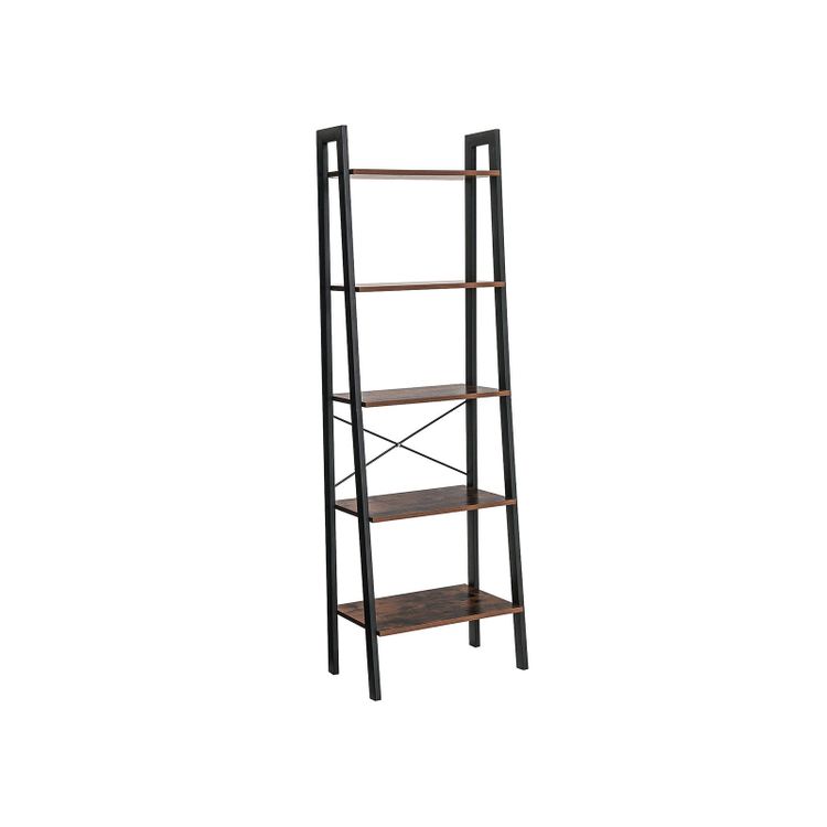 Rustic Brown 5-Tier A-shaped Ladder Storage Shelf