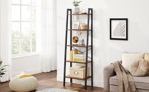 Rustic Brown 5-Tier A-shaped Ladder Storage Shelf