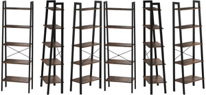 Rustic Brown 5-Tier A-shaped Ladder Storage Shelf