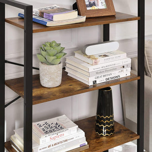 4-Tier Industrial Ladder Shelf | Living Room Bookcase