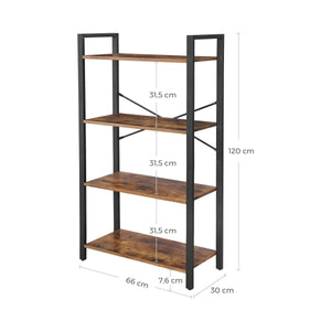 4-Tier Industrial Ladder Shelf | Living Room Bookcase