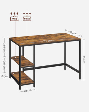 Computer Desk with Side Shelf | Perfect for Home Office