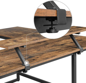 L-Shaped Desk with Screen Stand | Space-Saving | Studying, Gaming, Working