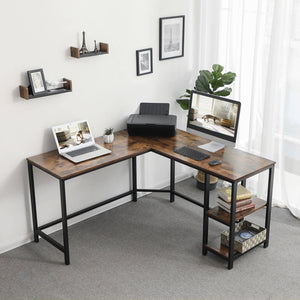 L-Shaped Desk with Shelves | Perfect for Home Office