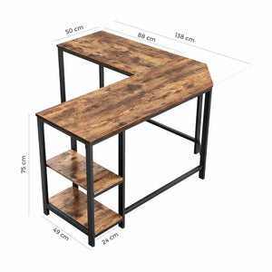 L-Shaped Desk with Shelves | Perfect for Home Office