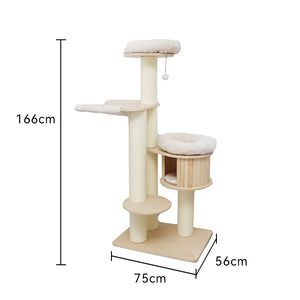 CATIO VINTAGE Solid Wood Cat Climbing Tree (176cm)