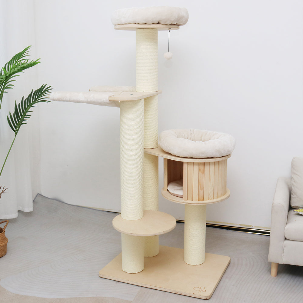 CATIO VINTAGE Solid Wood Cat Climbing Tree (176cm)