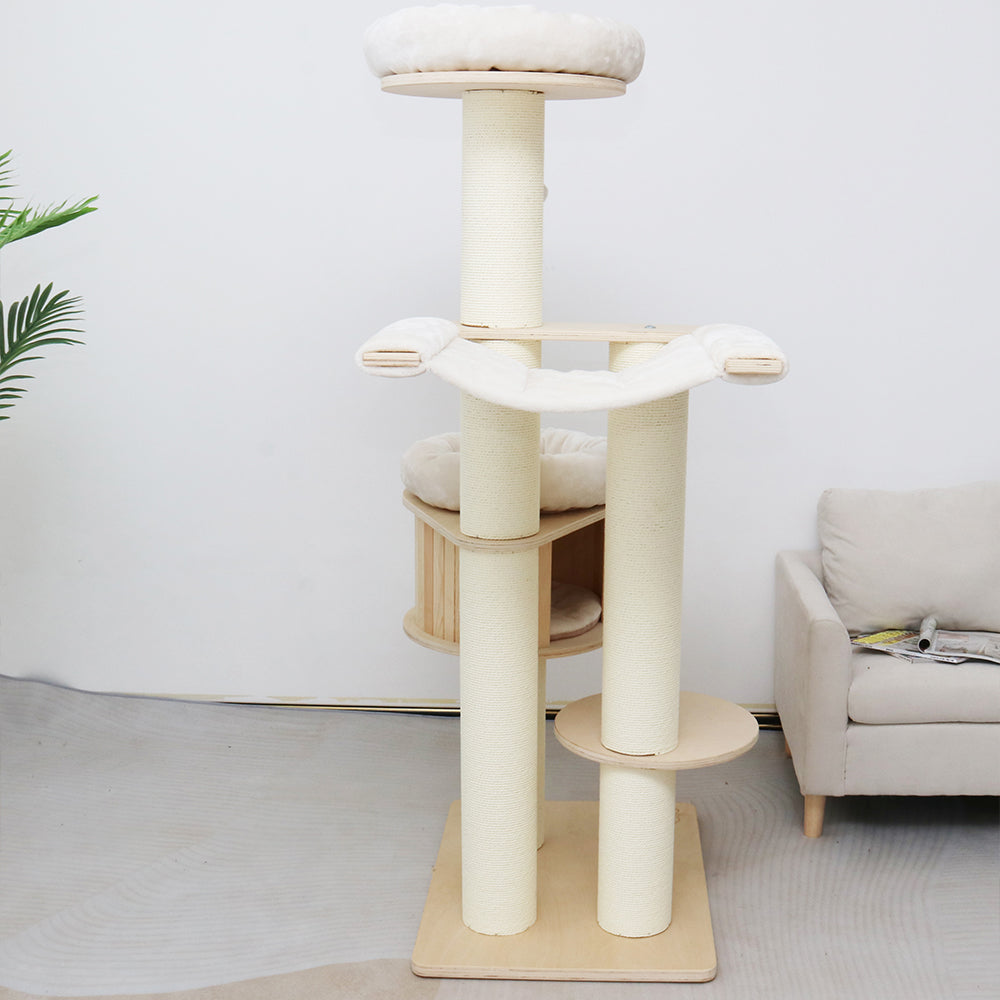 CATIO VINTAGE Solid Wood Cat Climbing Tree (176cm)