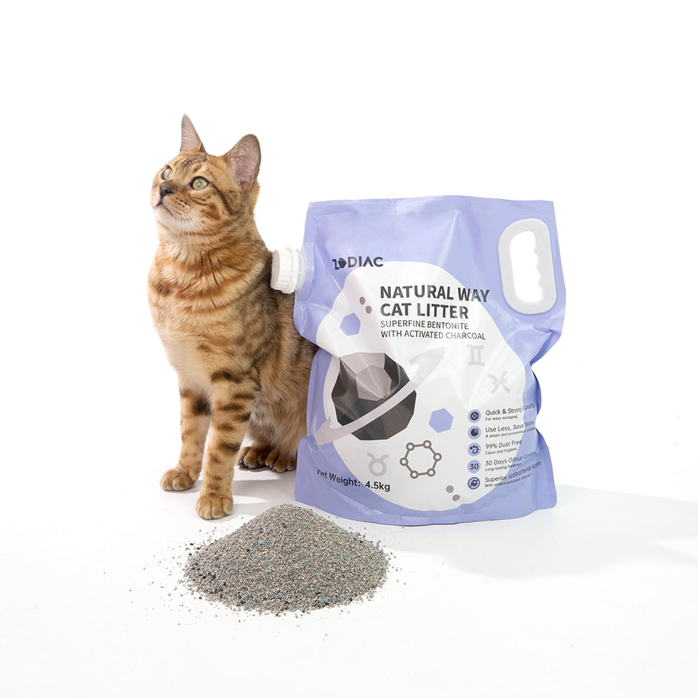 ZODIAC Natural Way Bentonite Cat Litter Activated Charcoal 4.5Kg x