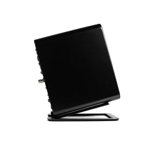Angled Desktop Speaker Stands for Midsize Speakers - Pair, Black (Kanto S4)