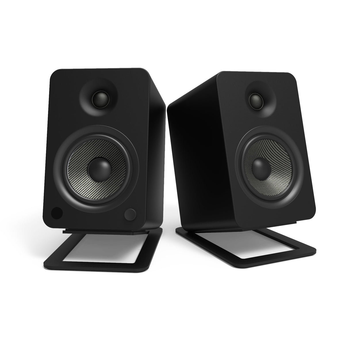Angled Desktop Speaker Stands for Large Speakers - Pair, Black (Kanto S6)